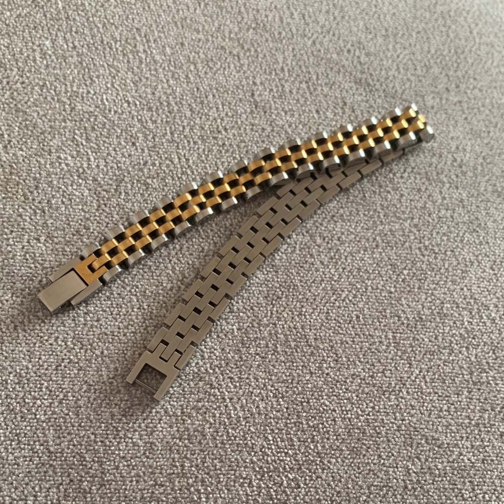 Two-Tone Men's Bracelet - Gold Tone & Stainless Steel Silver